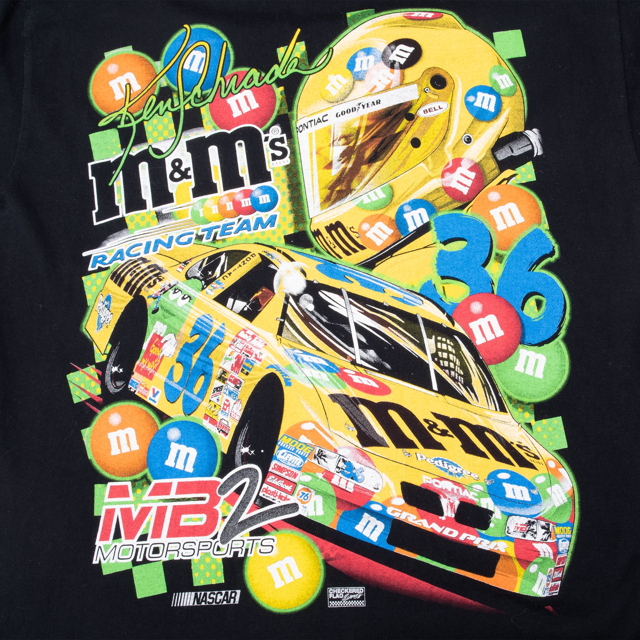 Vintage Nascar Ken Shrader #36 M&Ms 2002 Tee Shirt Size Large