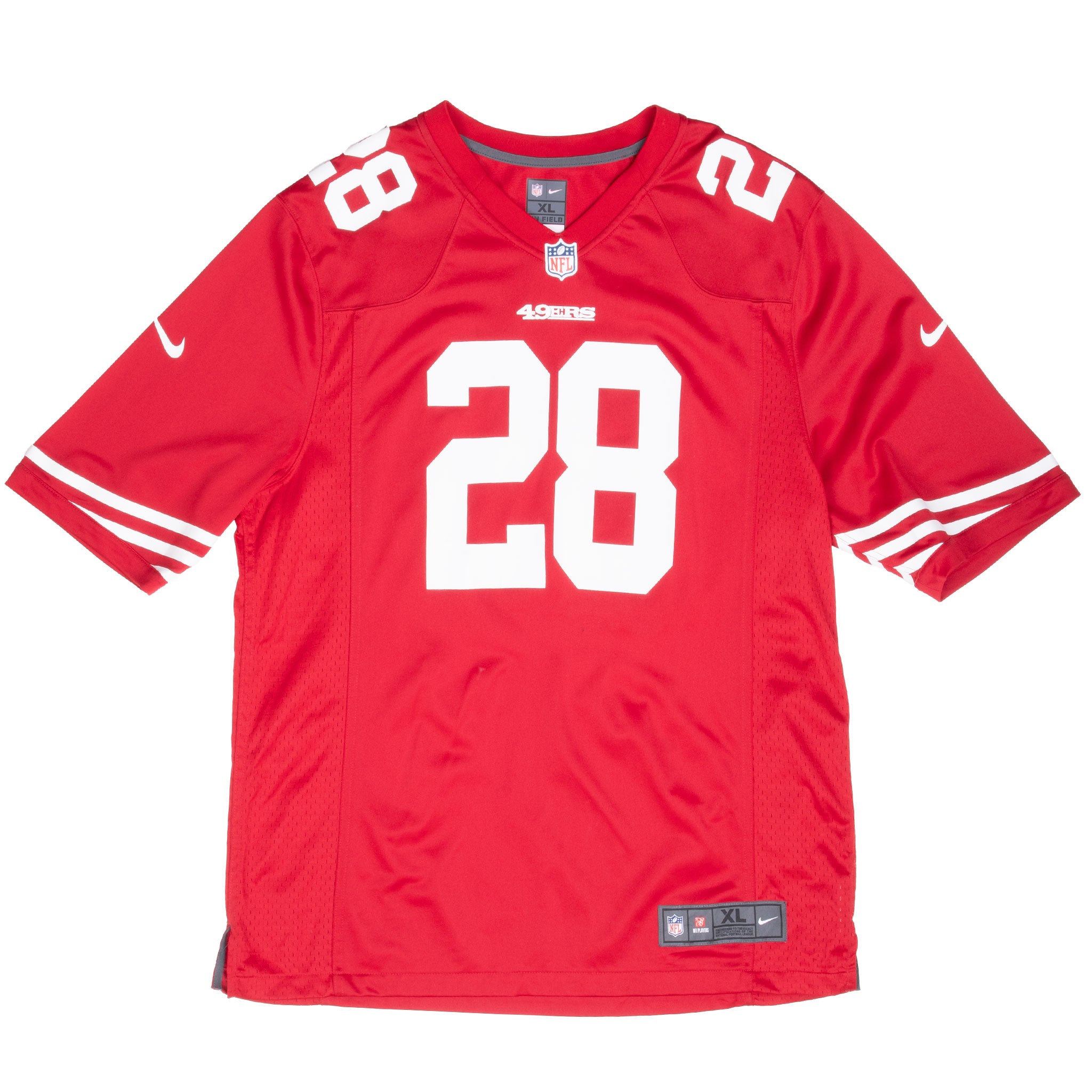 VINTAGE NIKE NFL SAN FRANCISCO 49ERS HYDE #28 JERSEY SIZE XL