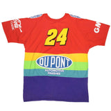 Vintage Rainbow Jeff Gordon Nascar Winston Cup Champion 1995 #24 Tee Shirt 1990s Size 2XL Made In USA