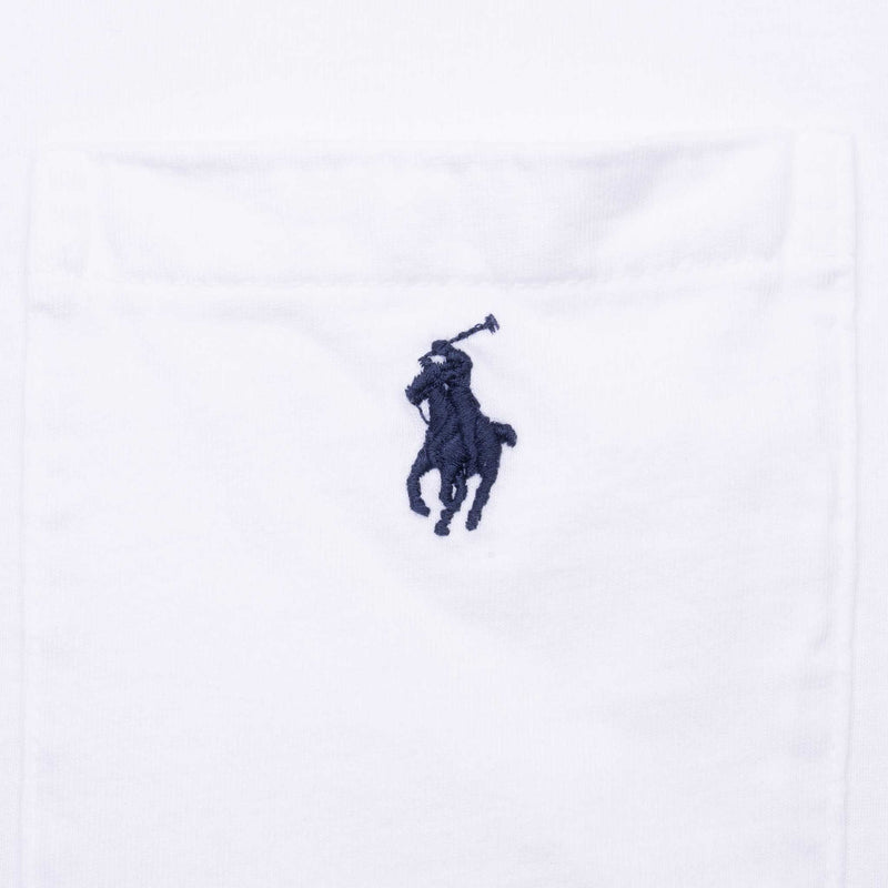 Vintage Polo Ralph Lauren White Pocket Tee Shirt 1990S Size 2XL