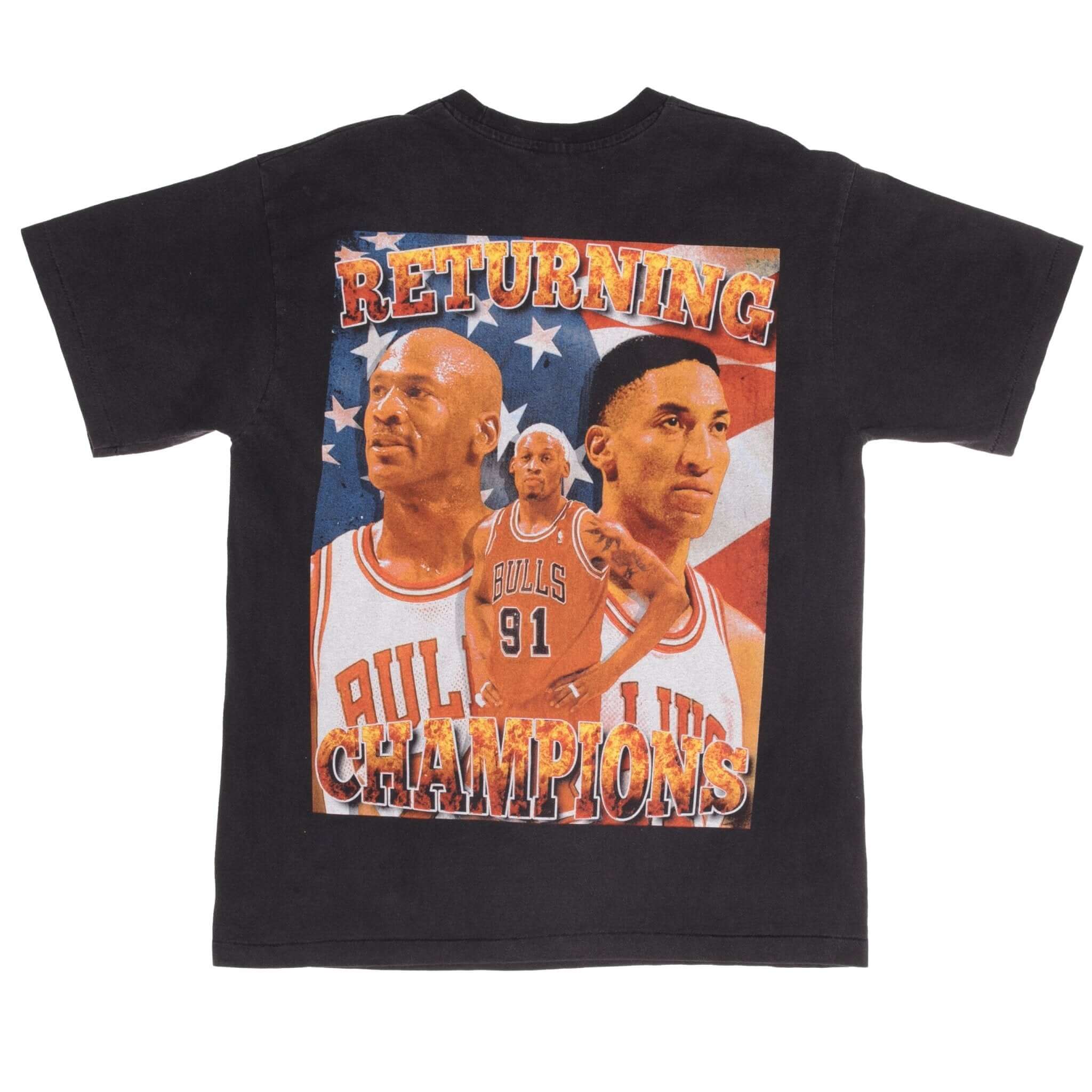 Bootleg Tee Shirt NBA Chicago Bulls Champions 1997 Size XL Single Stitch Dennis Rodman Michael Jordan