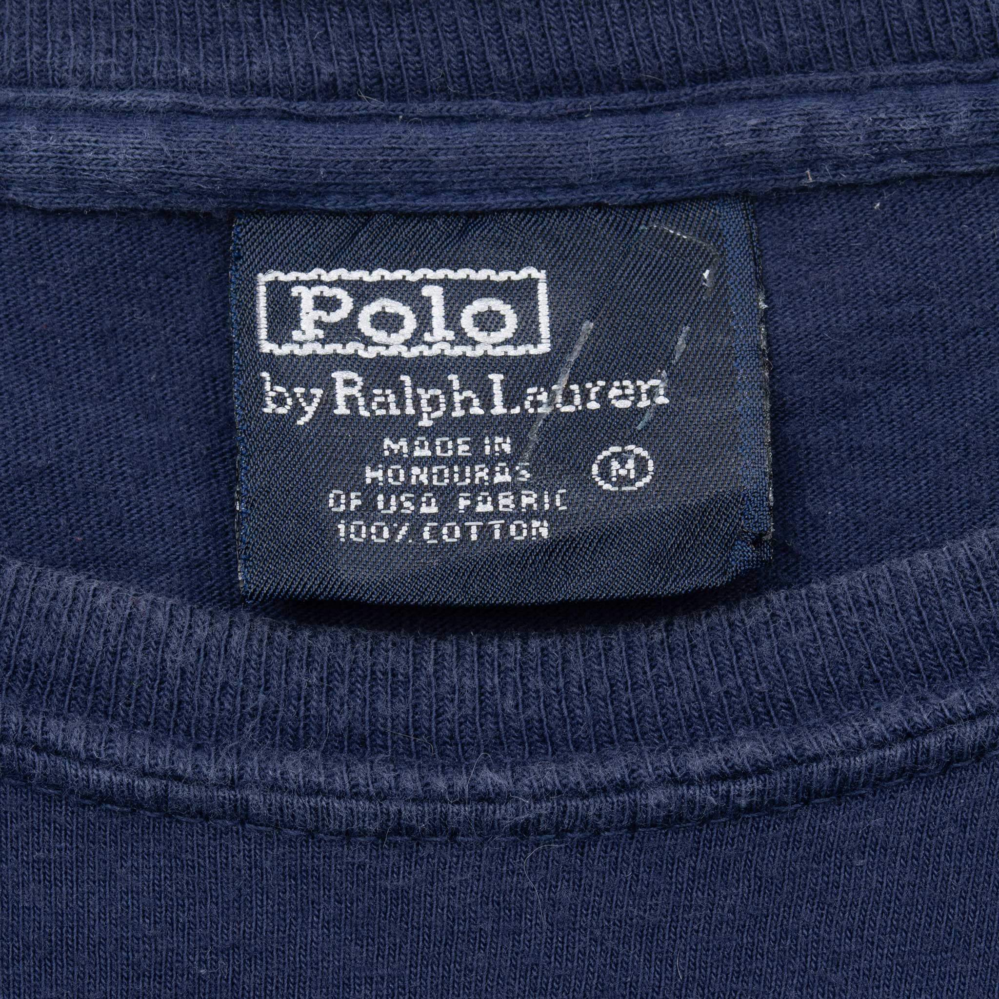 Vintage Polo Ralph Lauren Classic Navy Blue Tee Shirt 1990S Size Medium