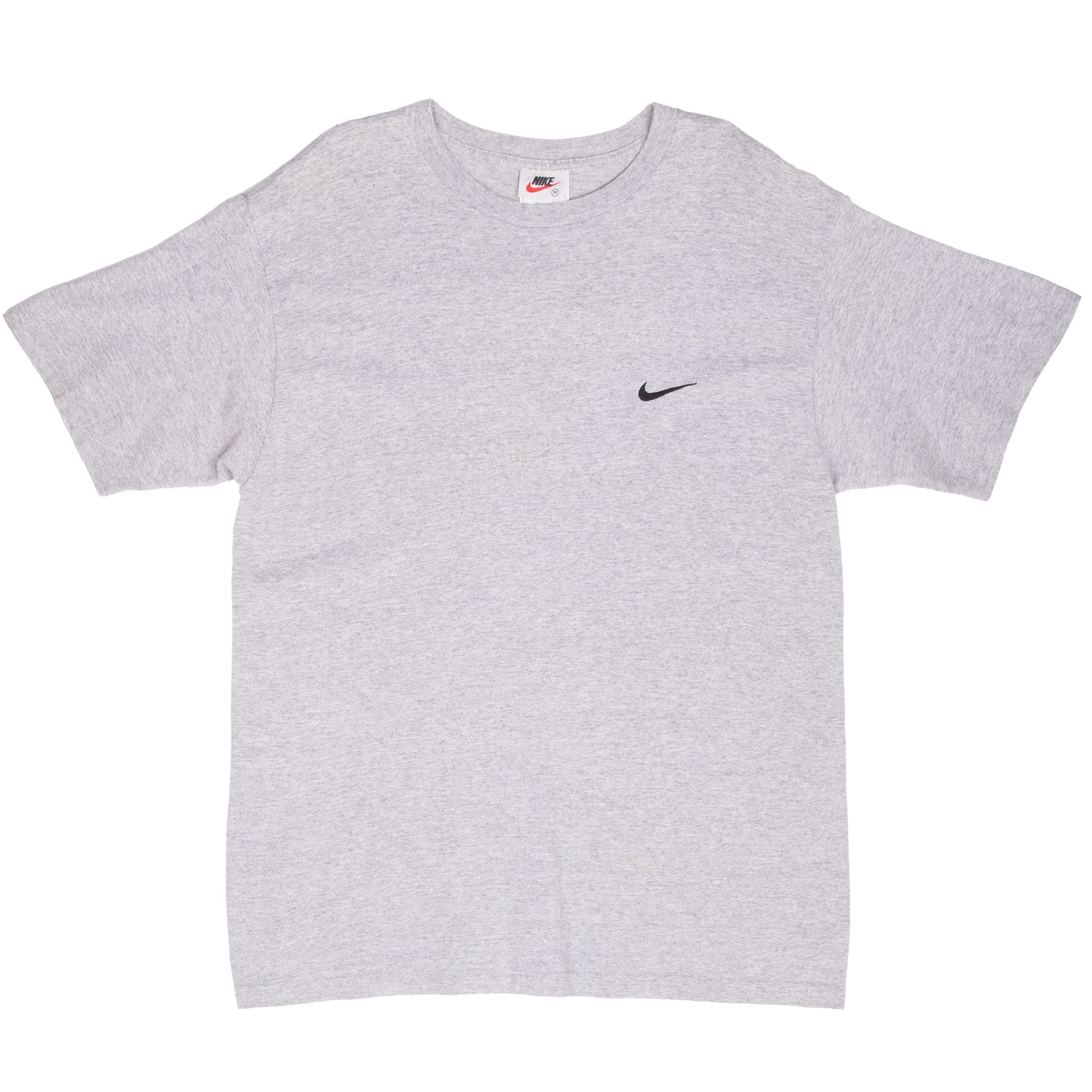 Vintage Nike Classic Swoosh Grey Tee Shirt 1990S Size Medium Made In Usa