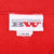 Hassett-Walker neck label with L (42–44) size tag inside red sweatshirt