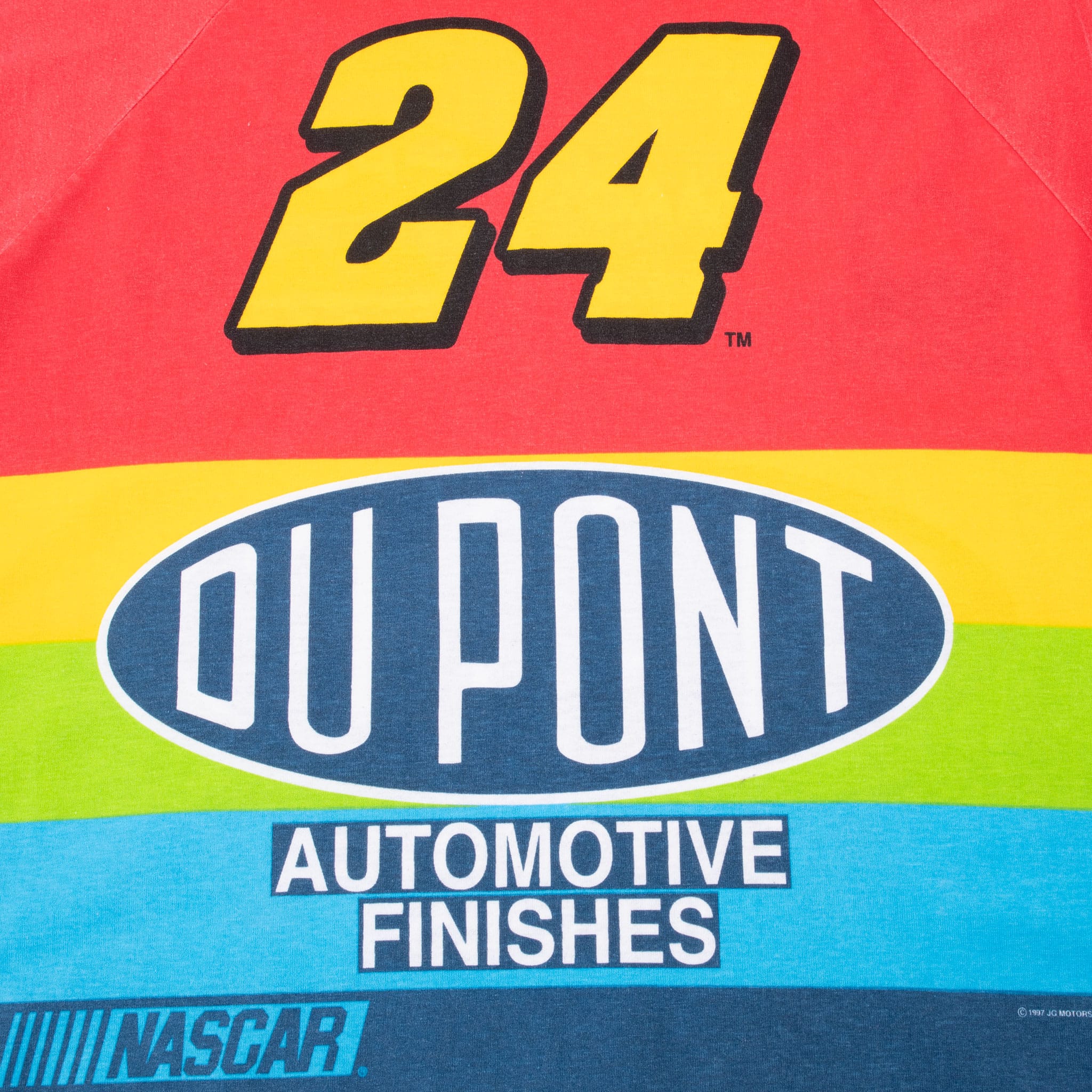 Vintage Nascar Jeff Gordon Dupont 1997 Rainbow Tee Shirt Size Large Made In Usa