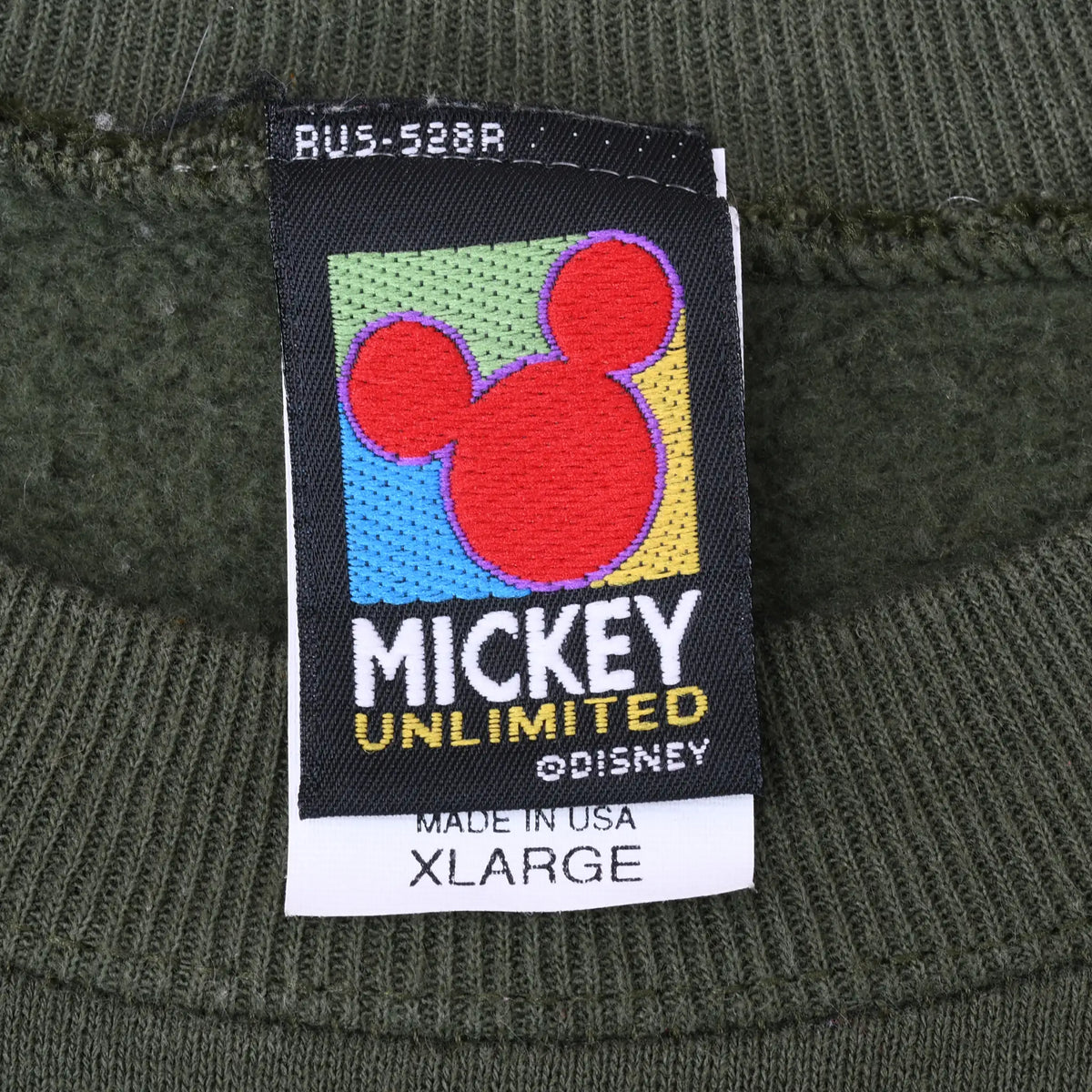 Mickey Unlimited Disney neck label marked XL, made in USA