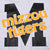 Close-up of yellow Mizzou Tigers lettering over a large black M print