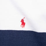 Vintage Ralph Lauren Blue And White Striped Rugby Polo Shirt 1990S Size Medium