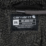Vintage Carhartt Heavyweight Sherpa Lined Full Zip Grey Hoodie Sweatshirt Size 2XL