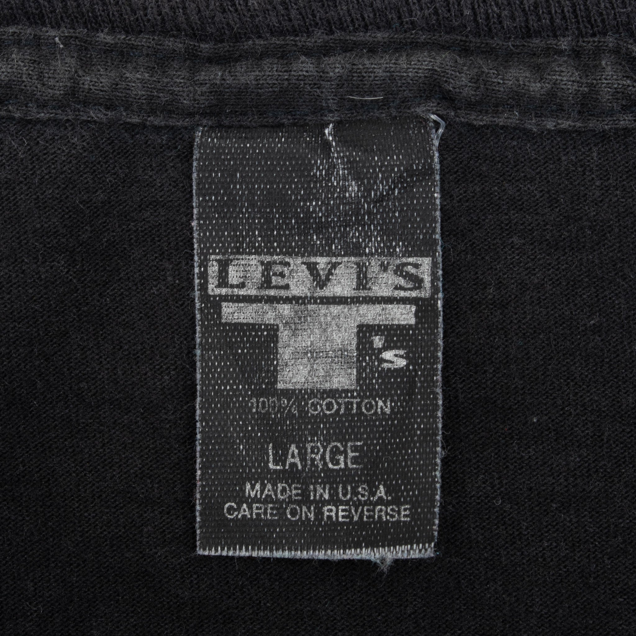 Vintage Levis 501 The Original Black Tee Shirt Size Small Made In USA With Single Stitch Sleeves


