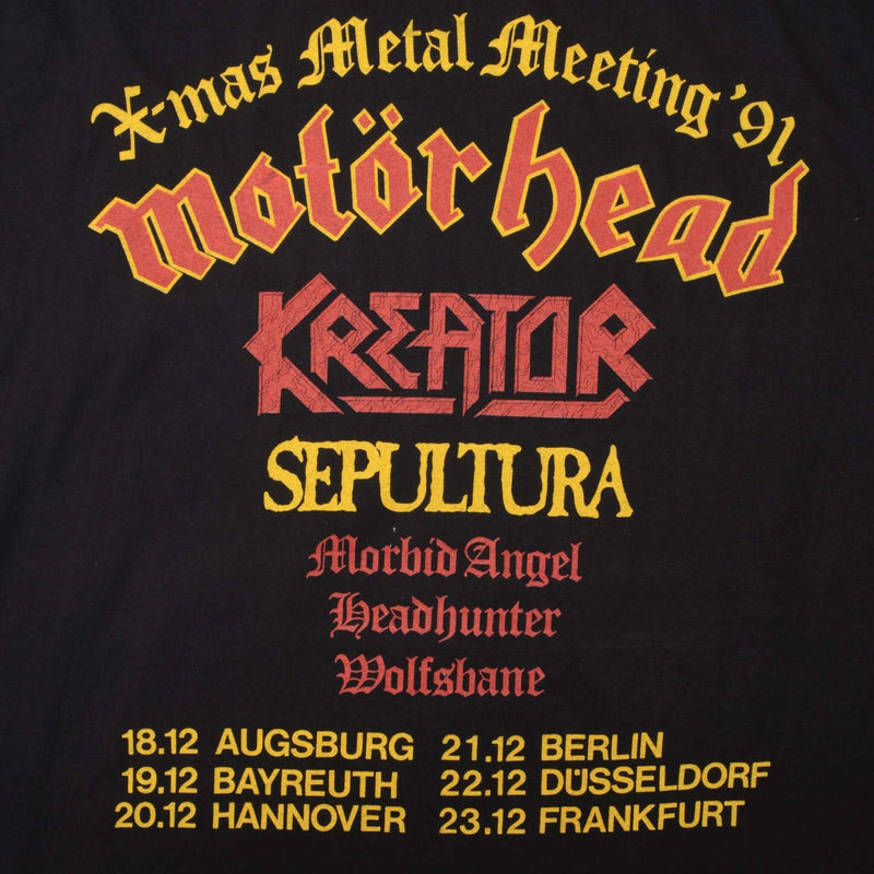 Vintage Motörhead Xmas Metal Meeting 1991 Tee Shirt Size 2XL
