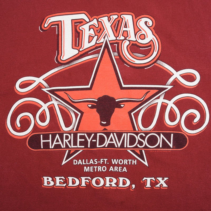 Vintage Harley Davidson We don't Just Stop Traffic We Strop Time Bedford Texas 1996 Size XL Made In USA With Single Stitch Sleeves