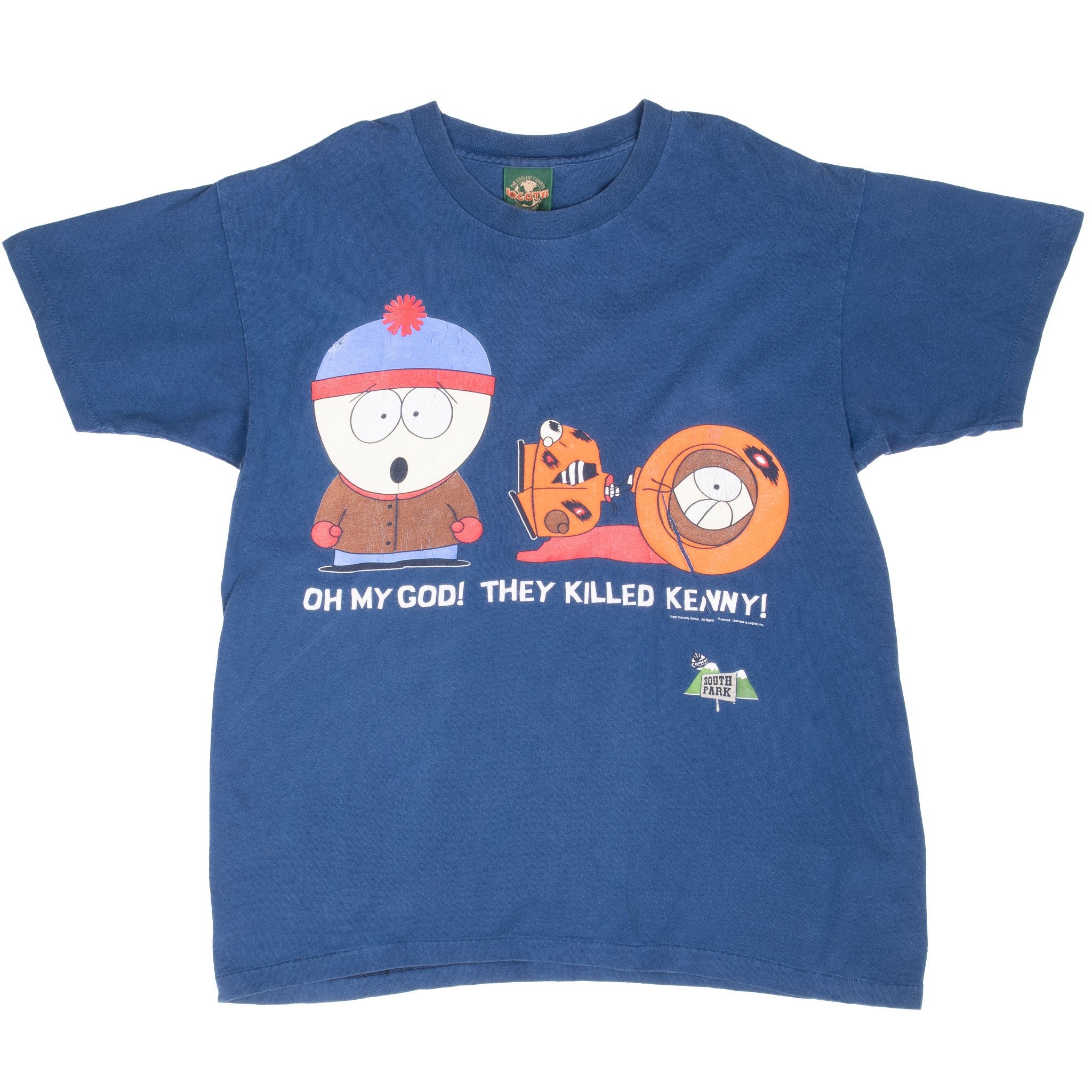 Vintage South Park Tee Shirt 1997 Size Large Made In USA With Single Stitch Sleeves

Stan Marsh and Kenneth "Kenny" McCormick : " Oh My God! They Killed Kenny !".