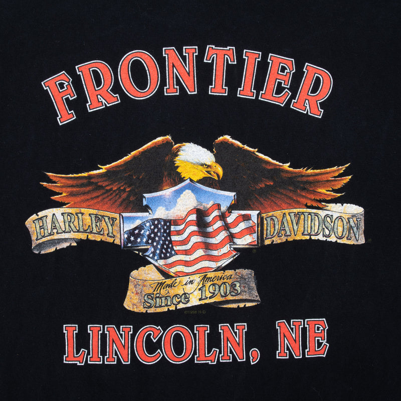 Vintage Harley Davidson Lincoln Nebraska Tee Shirt 1998 Size Large Made In Usa