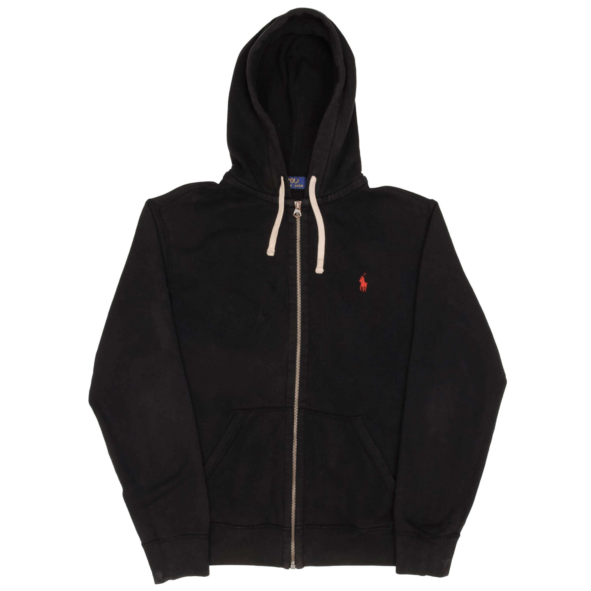 Vintage Ralph Lauren Full Zip Classic Black Hoodie Sweatshirt Size Medium