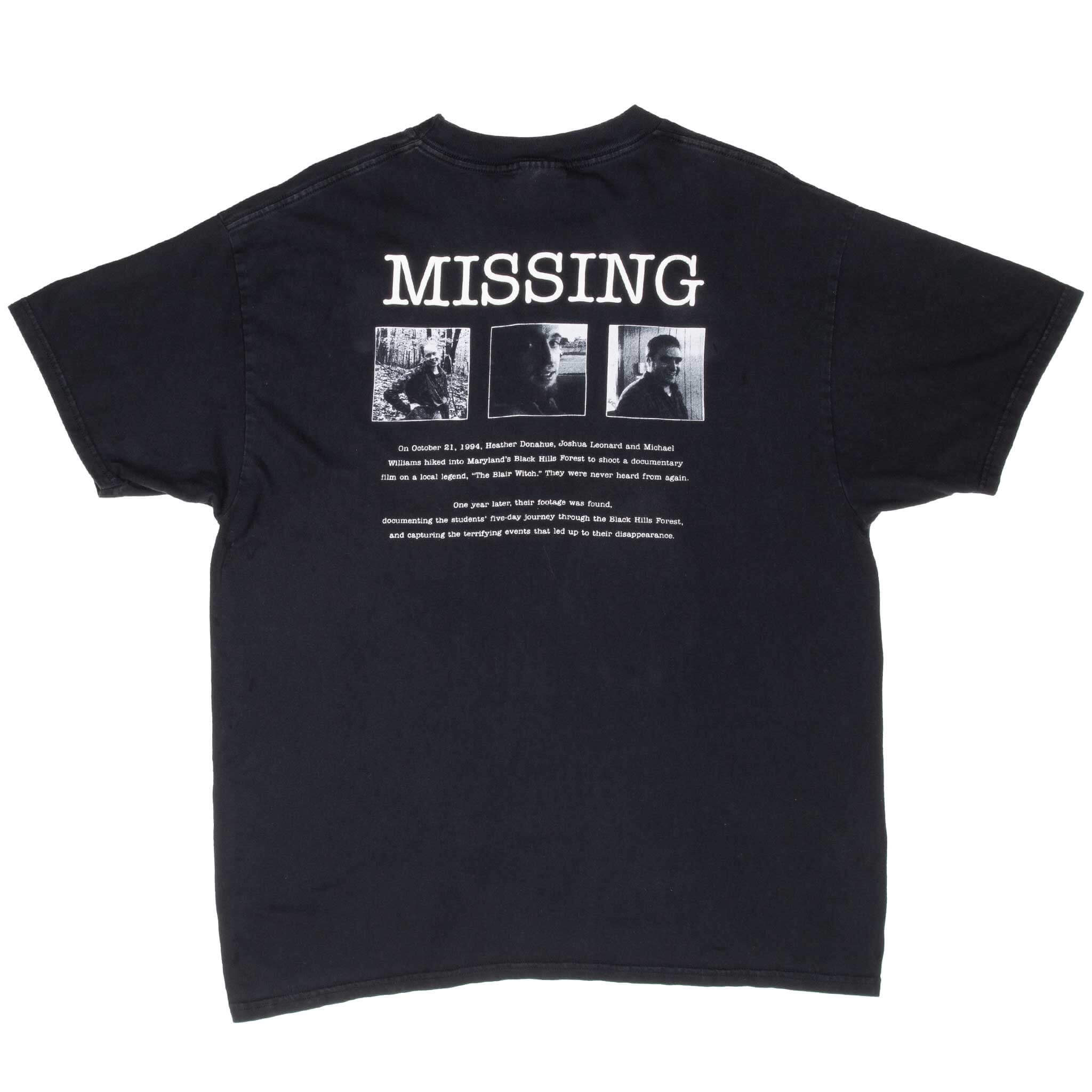 Vintage Horror Movie The Blair Witch Project 1990S Tee Shirt Size XL