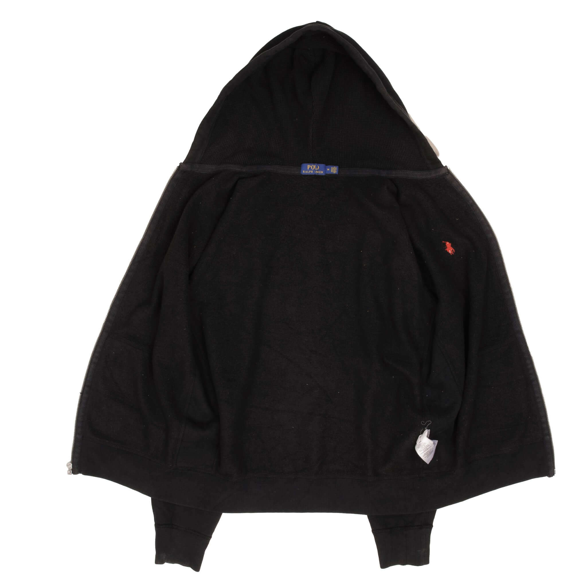 Vintage Ralph Lauren Full Zip Classic Black Hoodie Sweatshirt Size Medium
