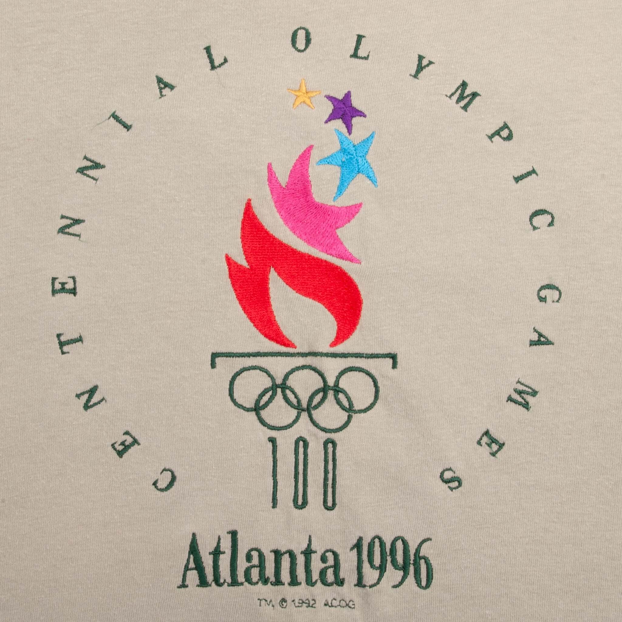 Vintage Atlanta Olympic Games 1996 Embroidered Tee Shirt Size XL Made In USA