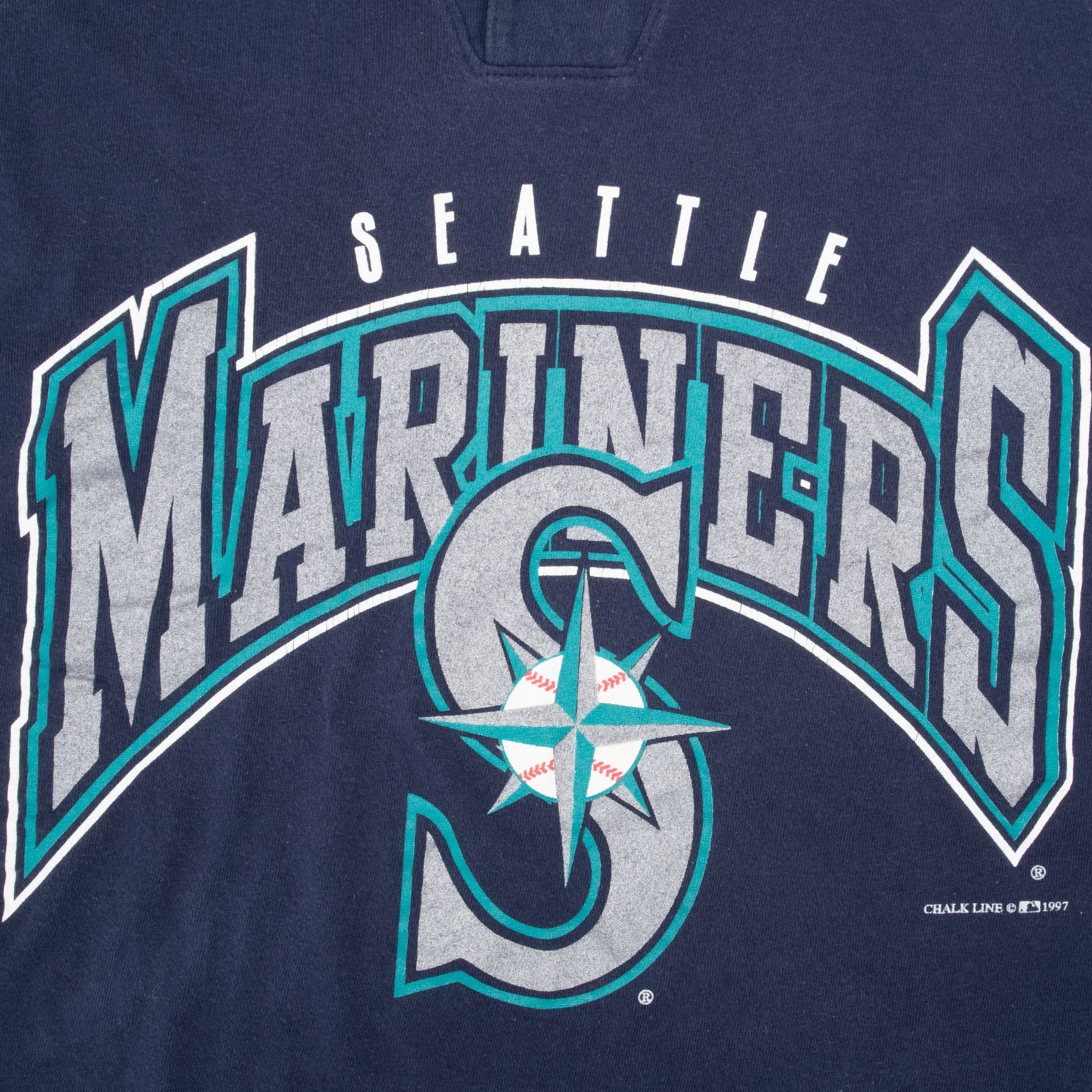 Vintage Mlb Seattle Mariners 1997 Henley Tee Shirt Size XL
