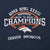 Close-up of Denver Broncos Super Bowl XXXIII back-to-back champions chest graphic