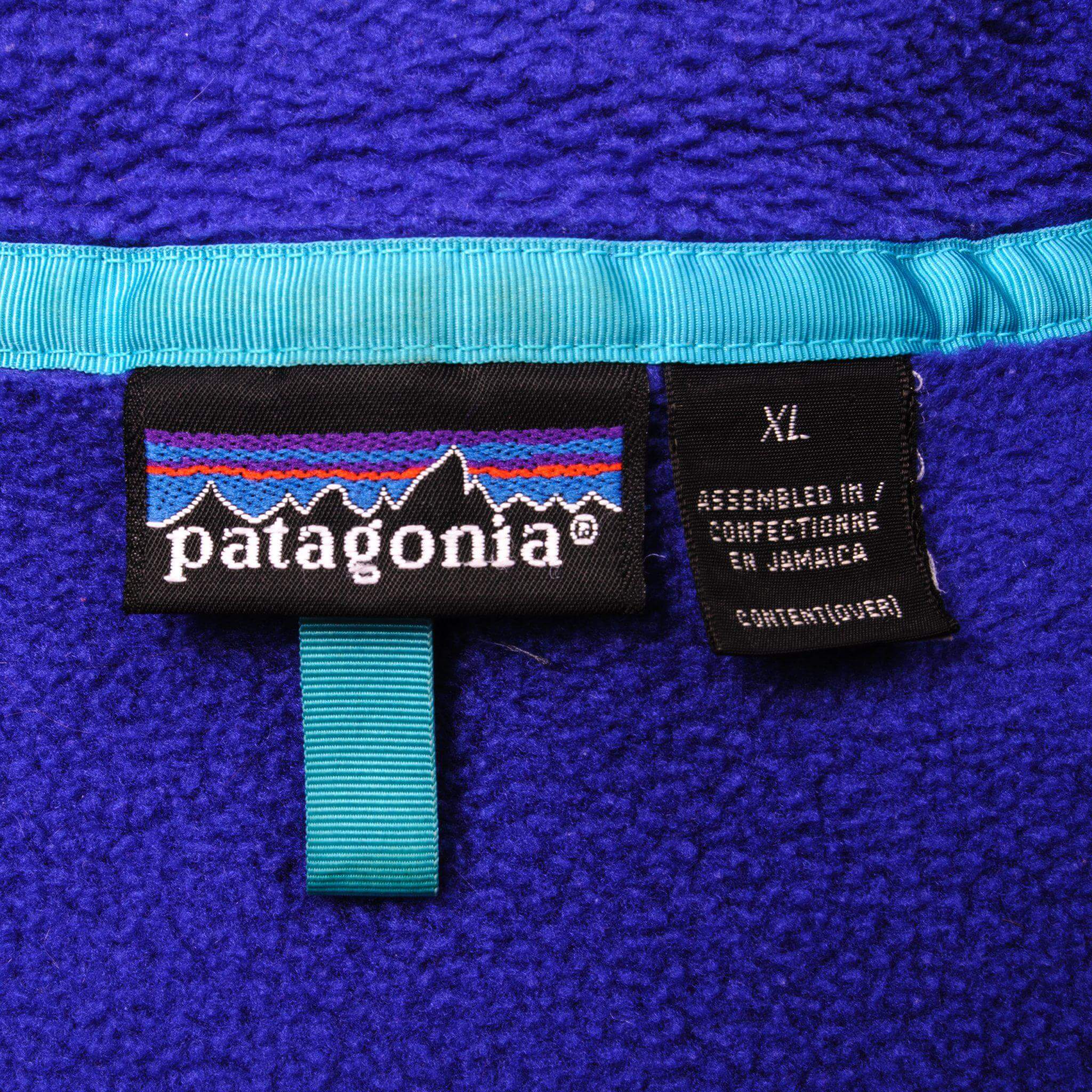 Vintage Patagonia Synchilla Snap-T Fleece Pullover Purple Sweatshirt 90s Size XLarge.
