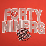 Vintage NFL San Francisco 49Ers Super Bowl Bound 1980s Logo 7 Tee Shirt Size Large Made In USA With Single Stitch Sleeves