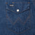 Vintage Wrangler Pearl Snap Button Blue Denim Shirt 1980S Size 15 1/2 X 34 Xlong Tail Made In Usa