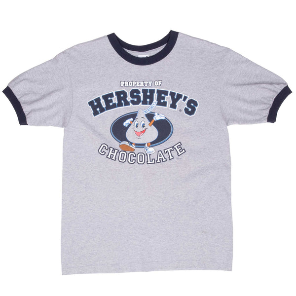 Vintage Hershey's Chocolate 2002 Ringer Tee Shirt Size Medium