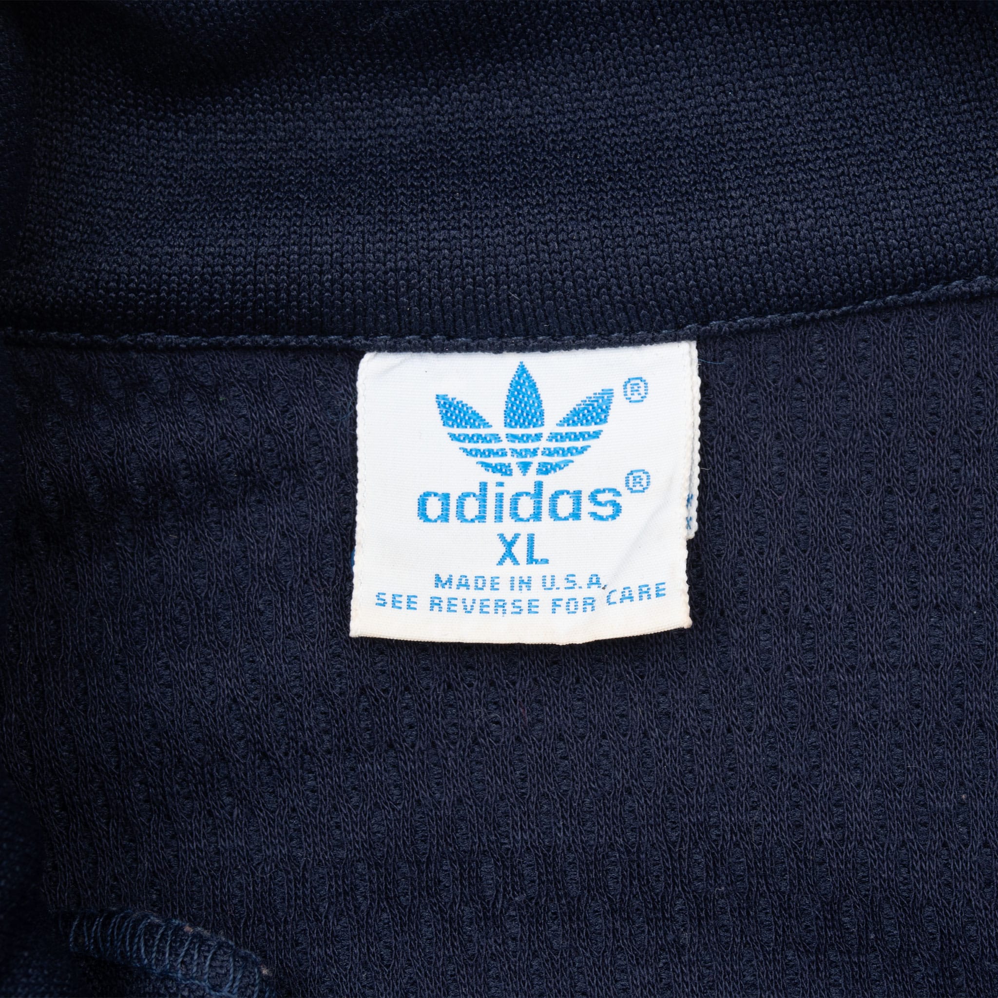 Vintage Adidas 3 Stripes Blue Tracksuit Jacket 1970S Size Xl Made In Usa