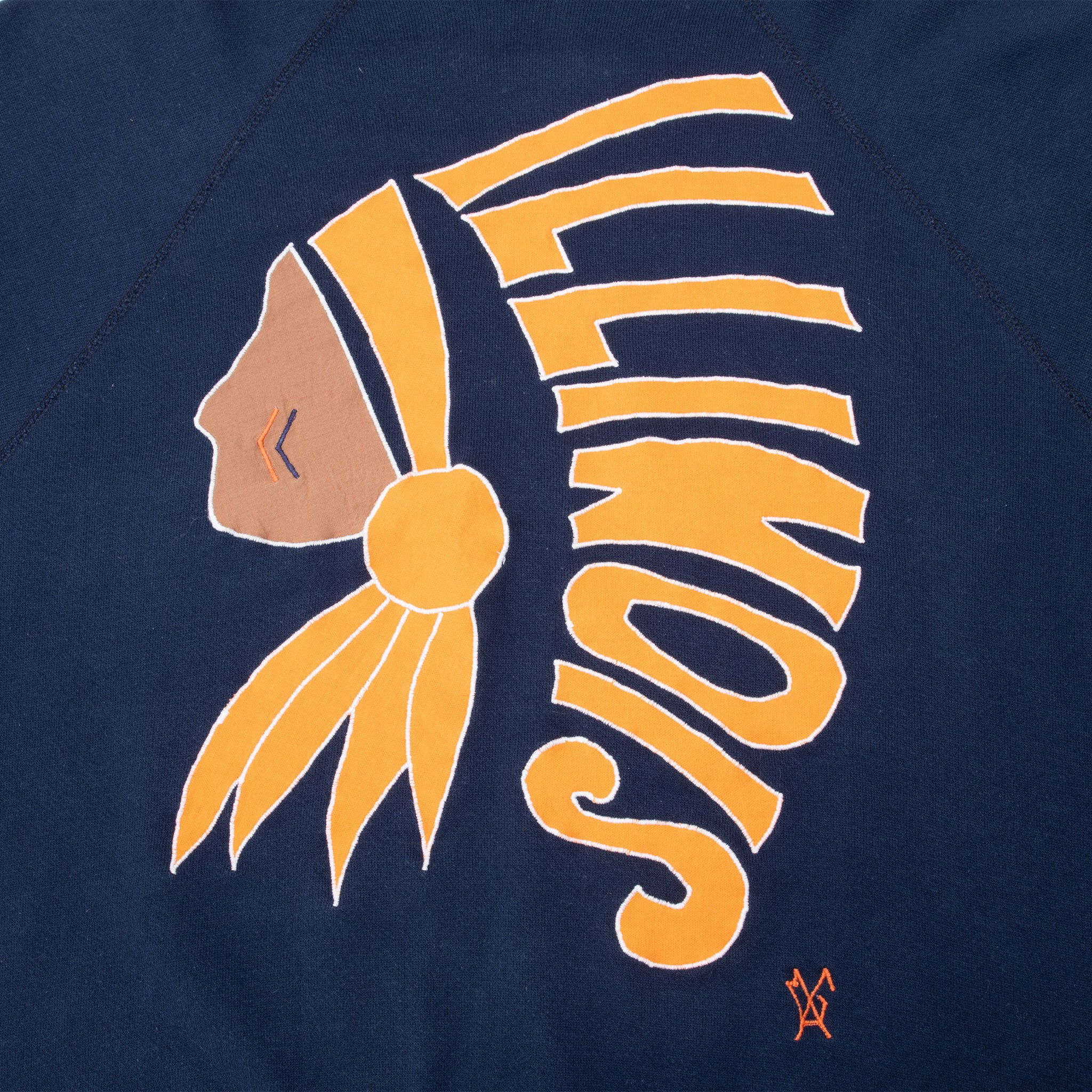 Vintage Illinois Fighting Illini Embroidered Sweatshirt 1990S Size Large Made Usa