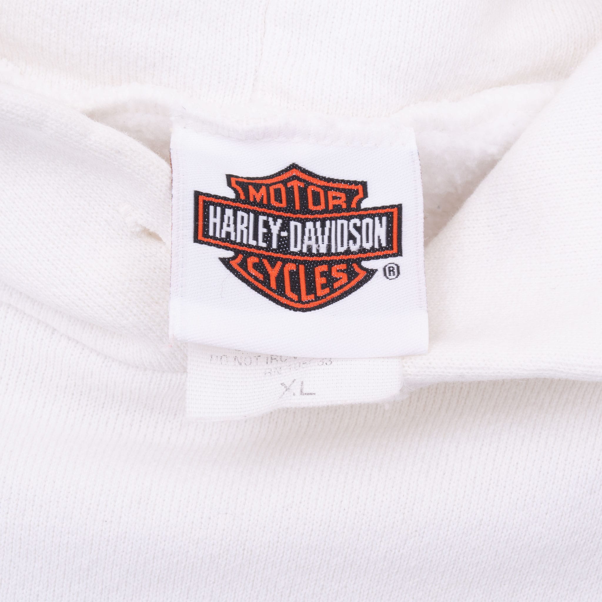 Vintage Harley Davidson San Marcos California White Hoodie Sweatshirt 2005 Size XL Made In USA