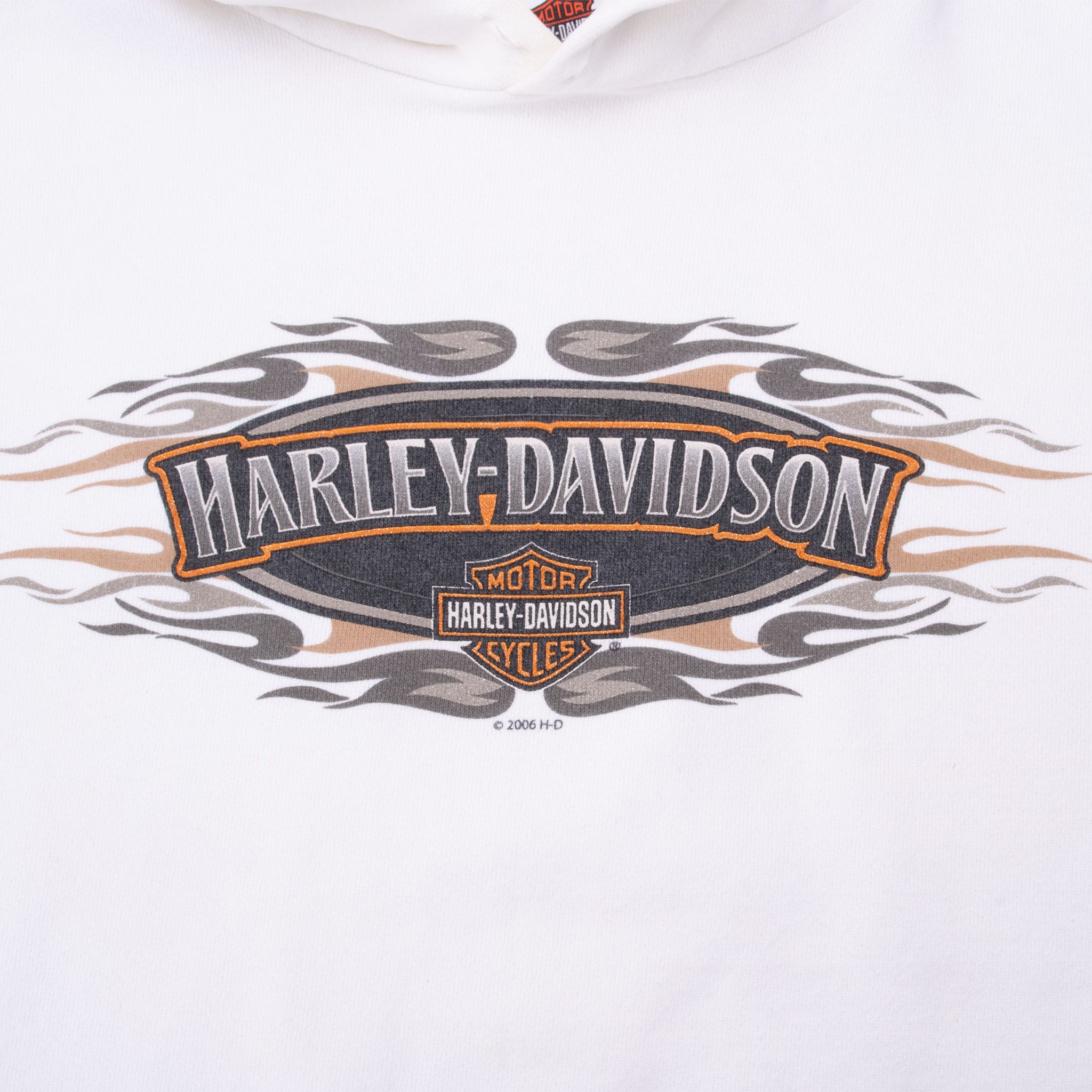 Vintage Harley Davidson San Marcos California White Hoodie Sweatshirt 2005 Size XL Made In USA