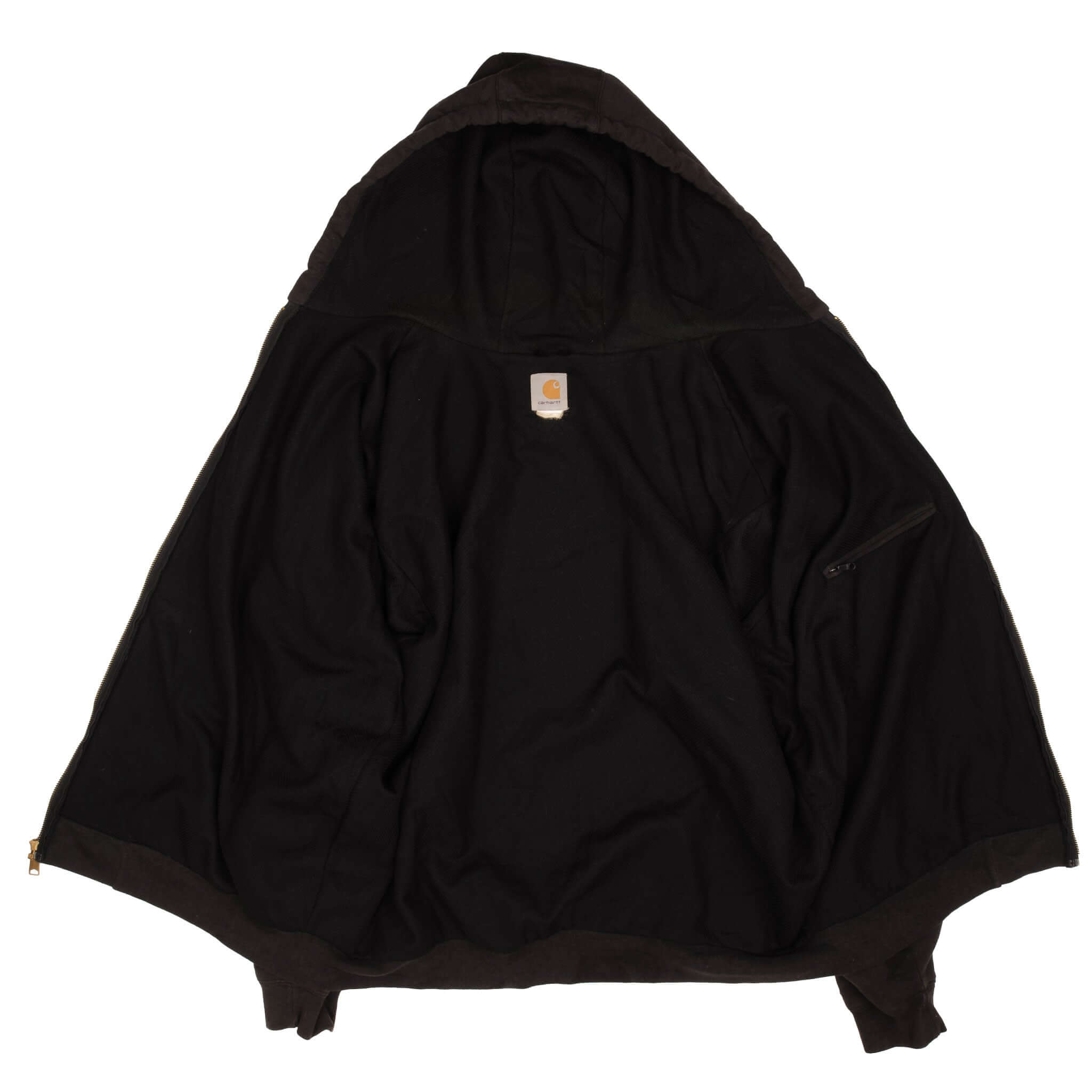 Vintage Carhartt Heavyweight Full Zip Black Hoodie Sweatshirt Size 2XL