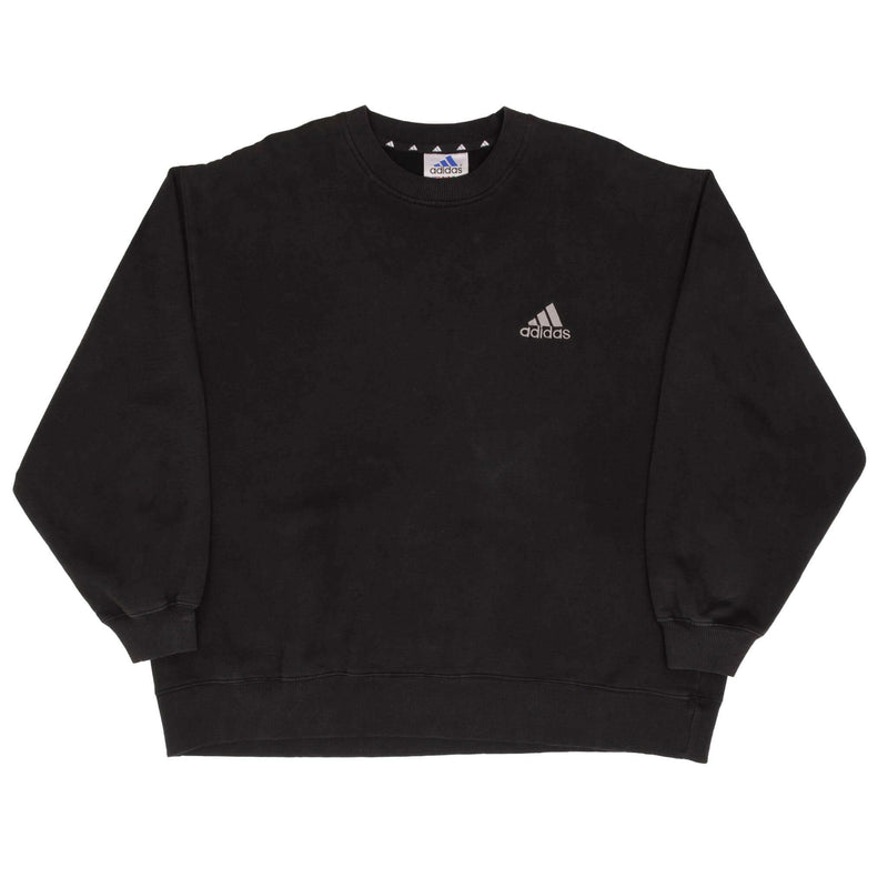 VINTAGE ADIDAS CLASSIC BLACK CREWNECK SWEATSHIRT 1990S SIZE