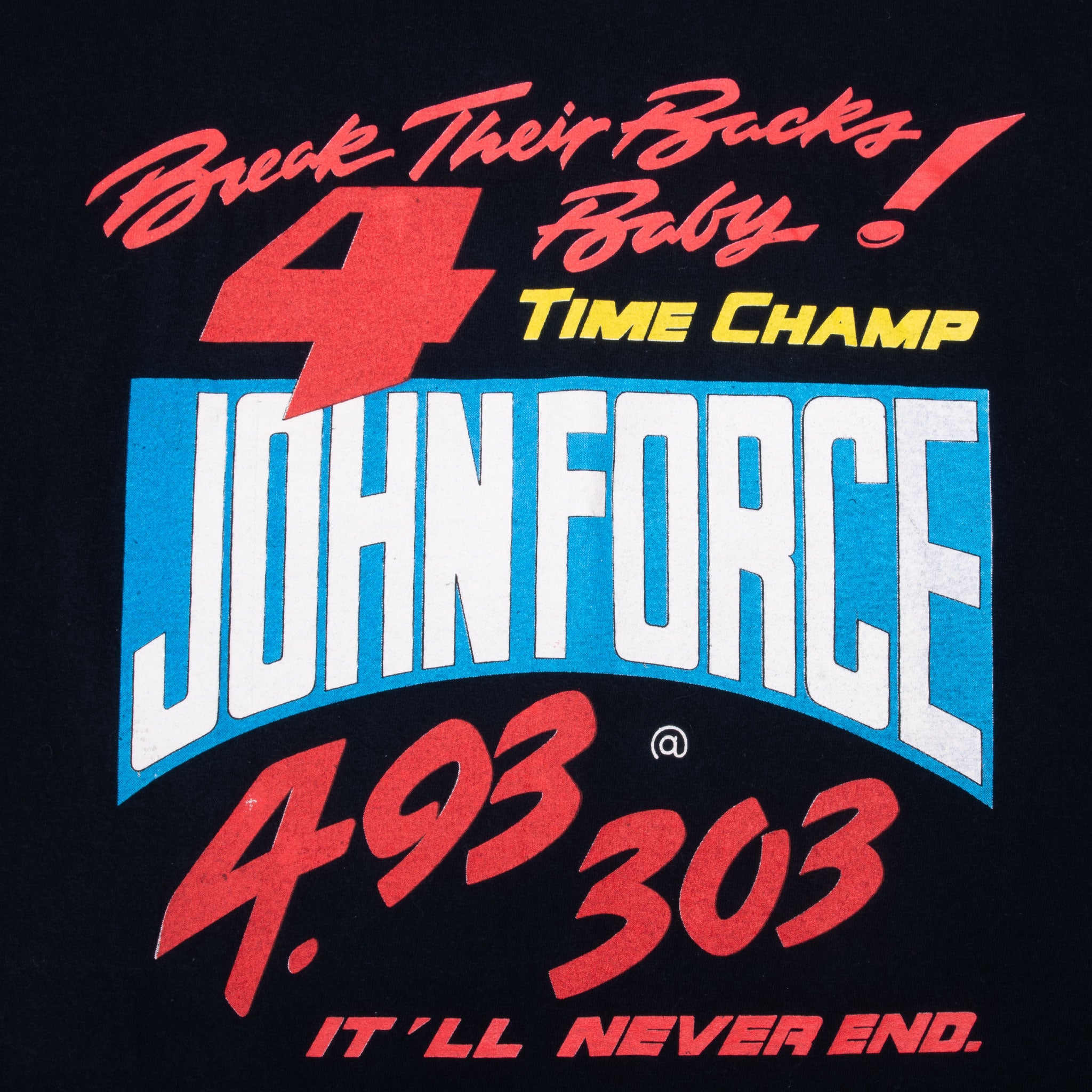 Vintage Nascar John Force 1995 Tee Shirt Size 2XL Made In Usa With Single Stitch Sleeves