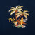 Vintage Ralph Lauren Beach Palm Tree Embroidered Blue Hoodie Sweatshirt Size 2XL