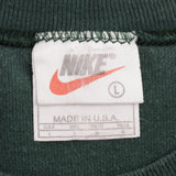 Vintage Nike Big Swoosh Green Tank Top Tee Shirt 1990S Size Large Made In USA