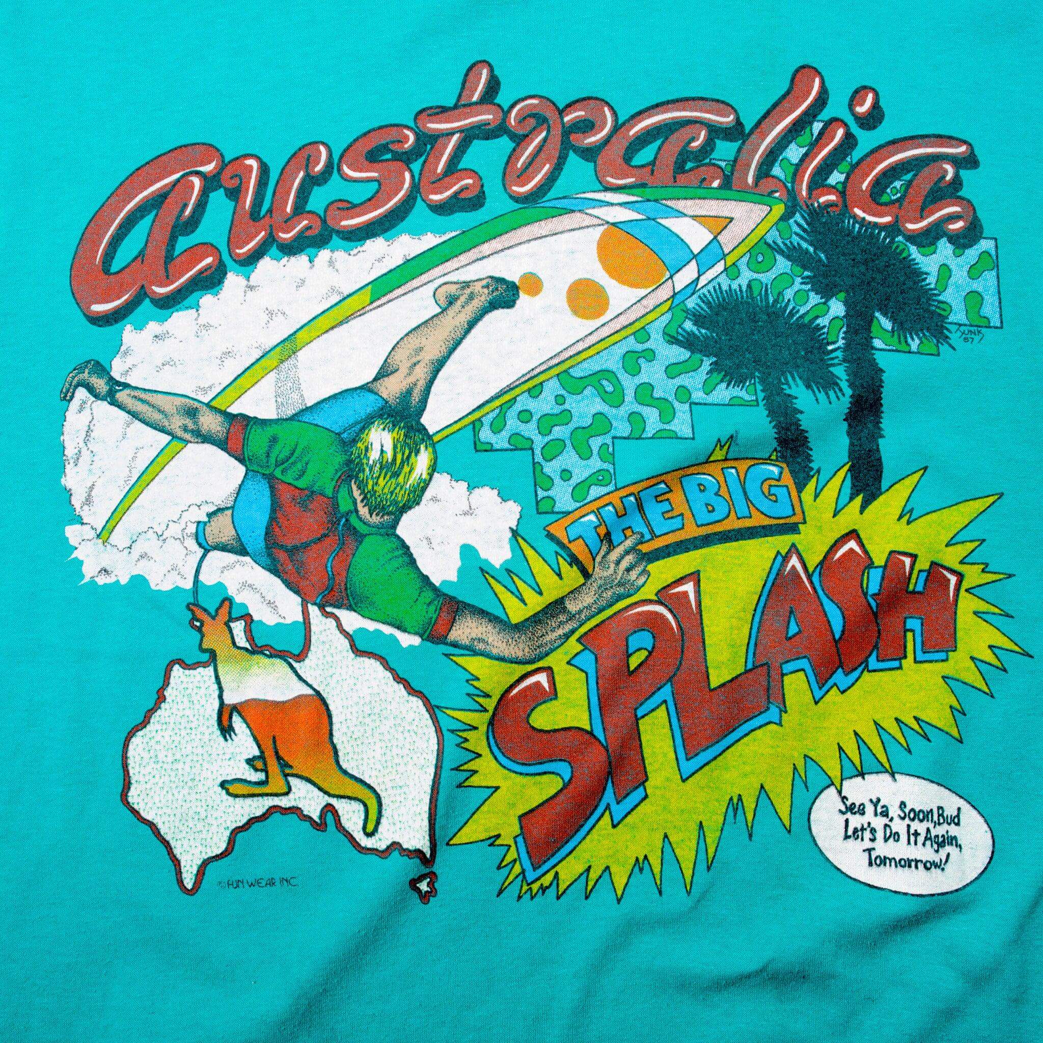 Vintage Australia Surfing Tee Shirt 90S Size Medium with single stitch sleeve
