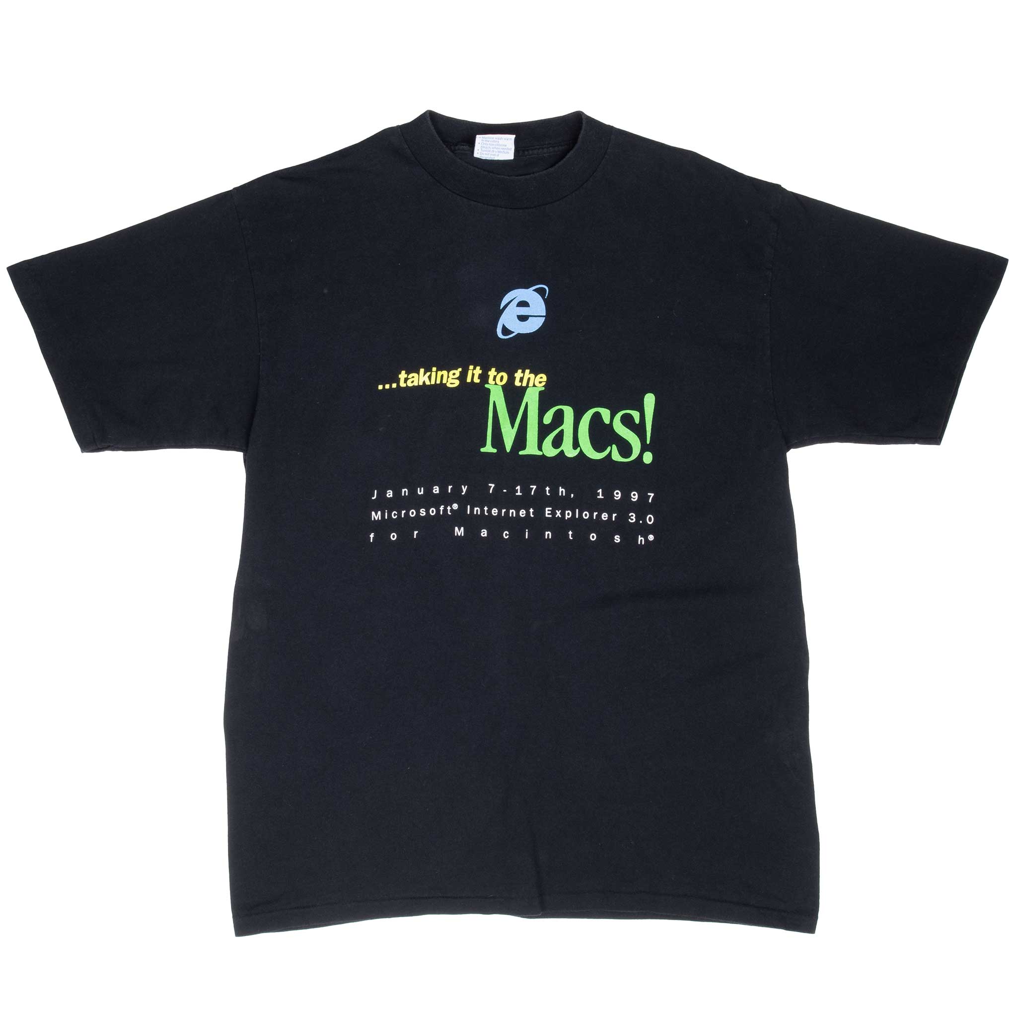 Vintage Microsft Internet Explorer For Macs 1997 Tee Shirt Size Large Made In Usa