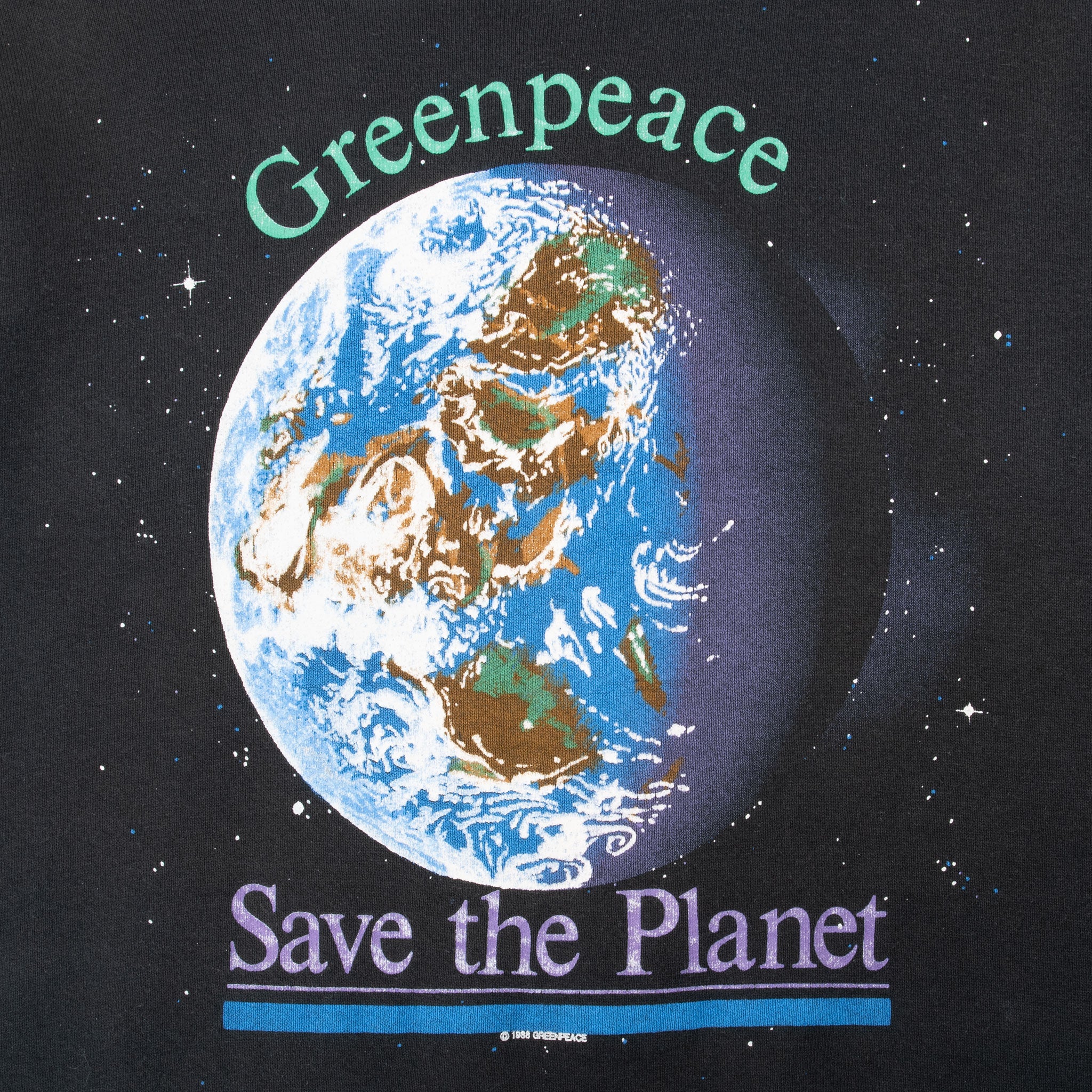 Vintage Green Peace Save The Planet 1988 Sweatshirt Size Medium Made In Usa