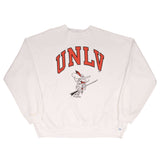 Vintage NCAA Unlv Las Vegas Running Rebels White Sweatshirt 1990S Size 2XL Made In USA