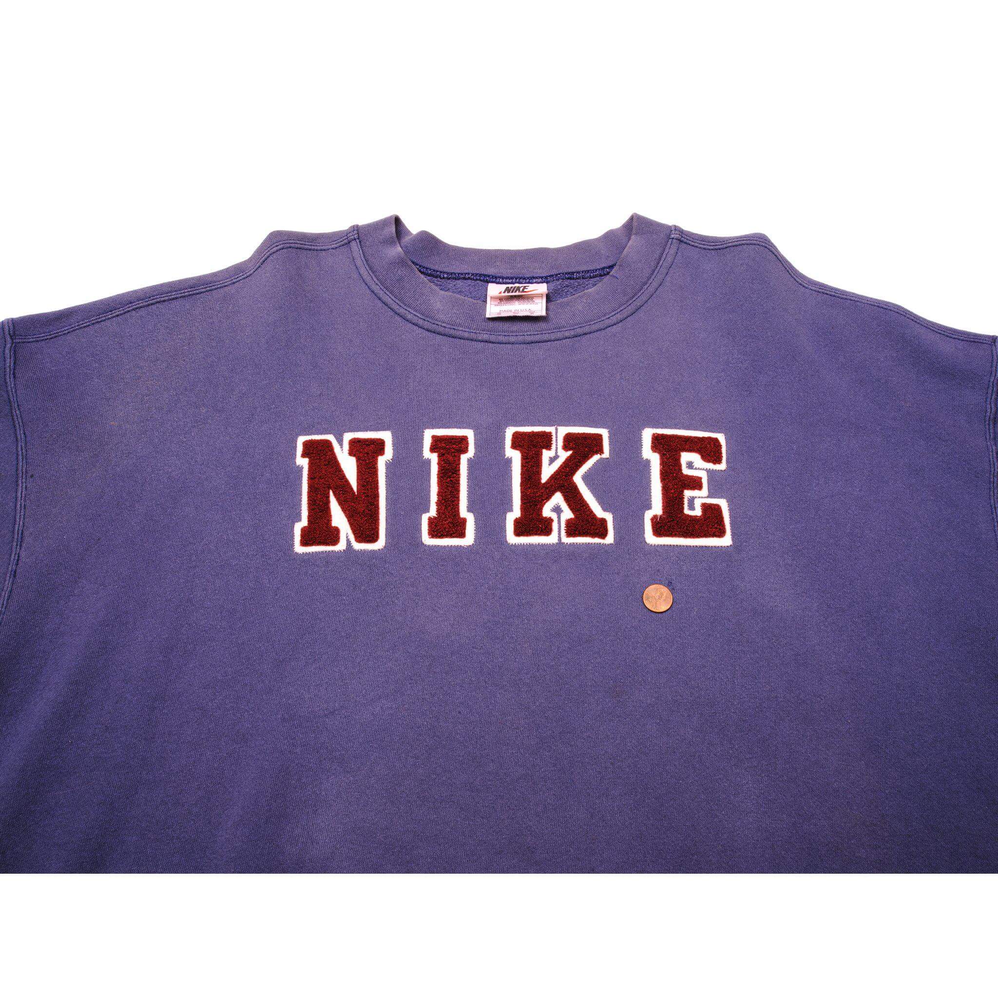 VINTAGE NIKE PURPLE SWEATSHIRT LATE 90s SIZE 2XL MADE IN USA