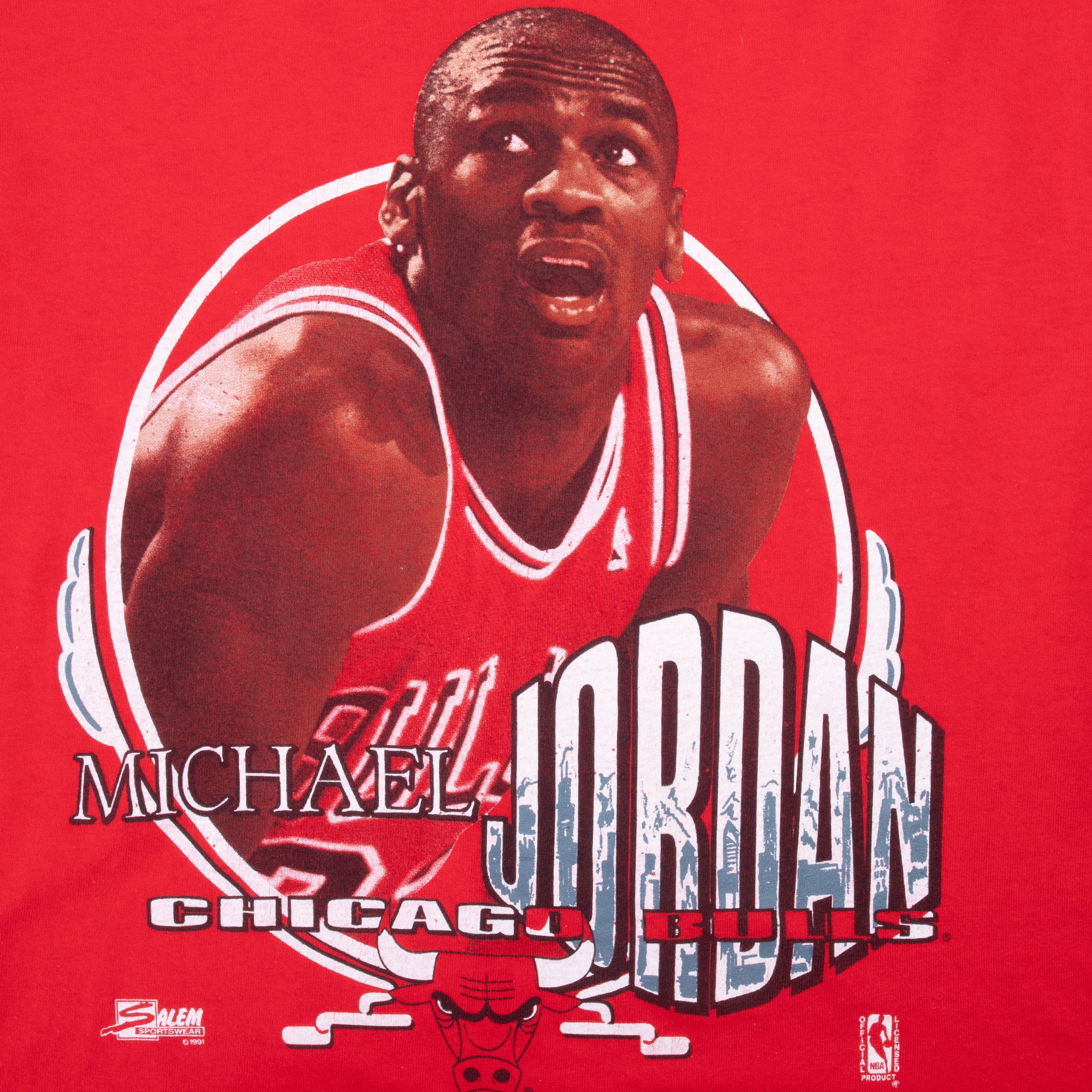 Vintage Nba Chicago Bulls Michael Jordan Tee Shirt 1991 Size Medium Made In Usa