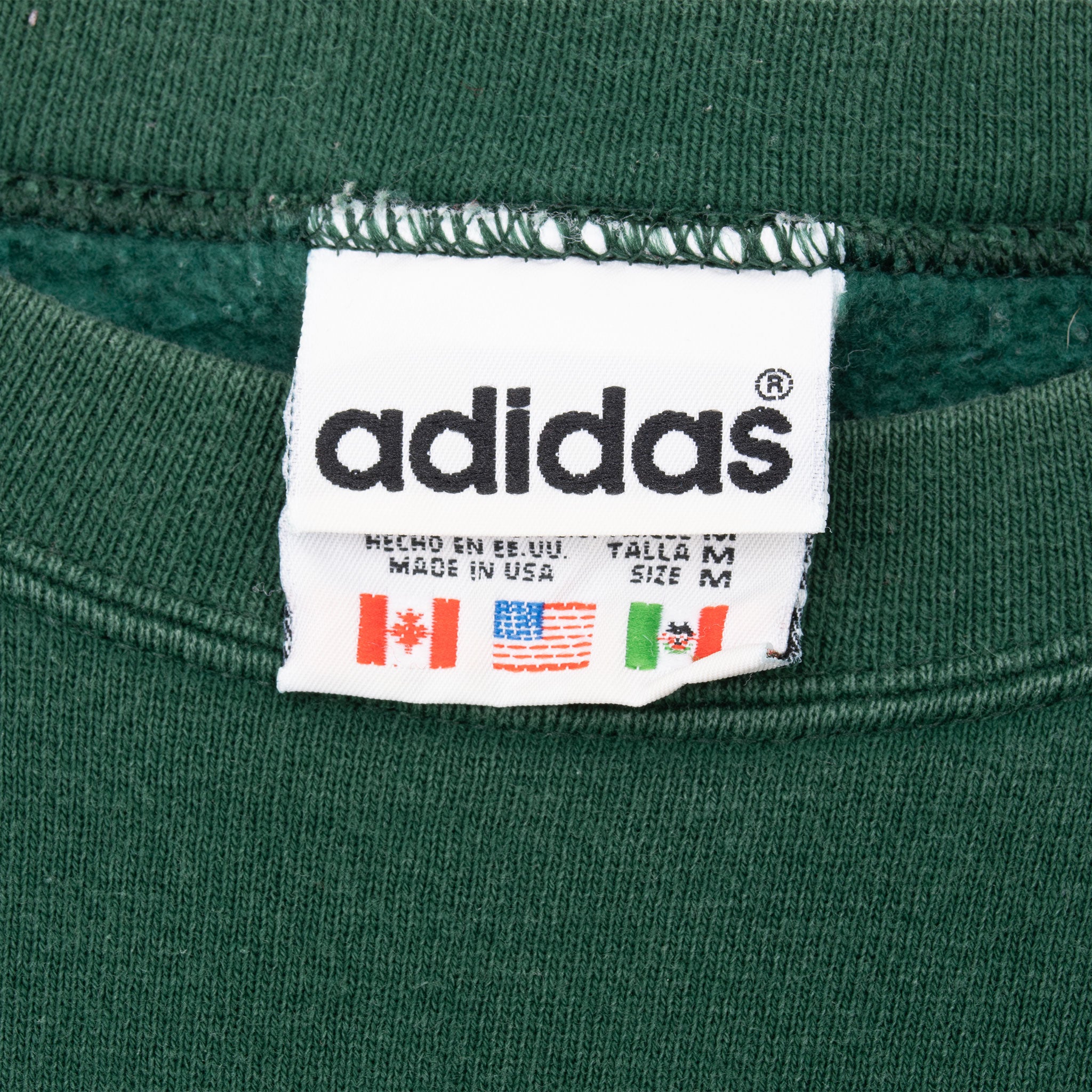 Vintage Adidas Classic Green Crewneck Sweatshirt 1990S Size Medium Made In Usa