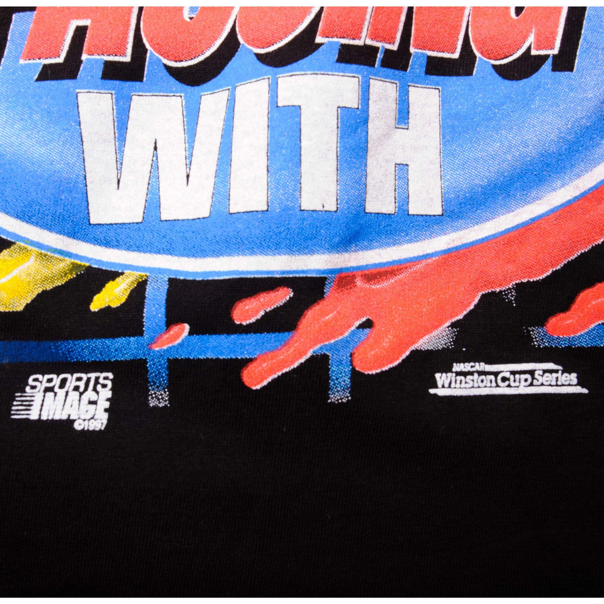 Vintage Nascar All Over Print Jeff's Jet 24 Dupont 1999 Tee Shirt Size XL Made In USA