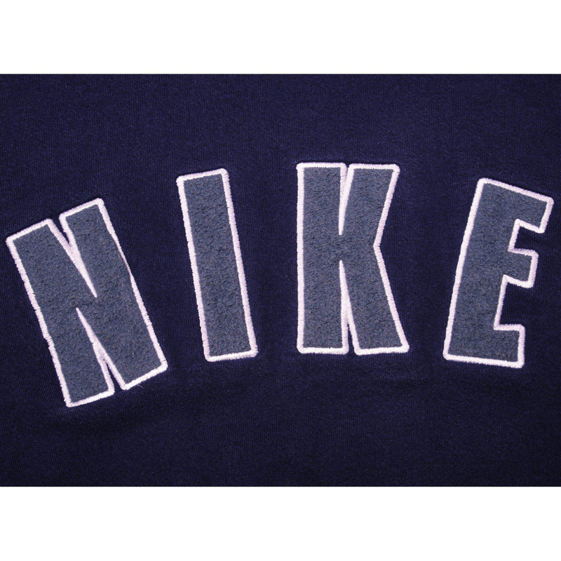 VINTAGE NIKE BLUE MIDDLE SWOOSH HOODIE SWEATSHIRT 1990S SIZE LARGE MADE IN USA