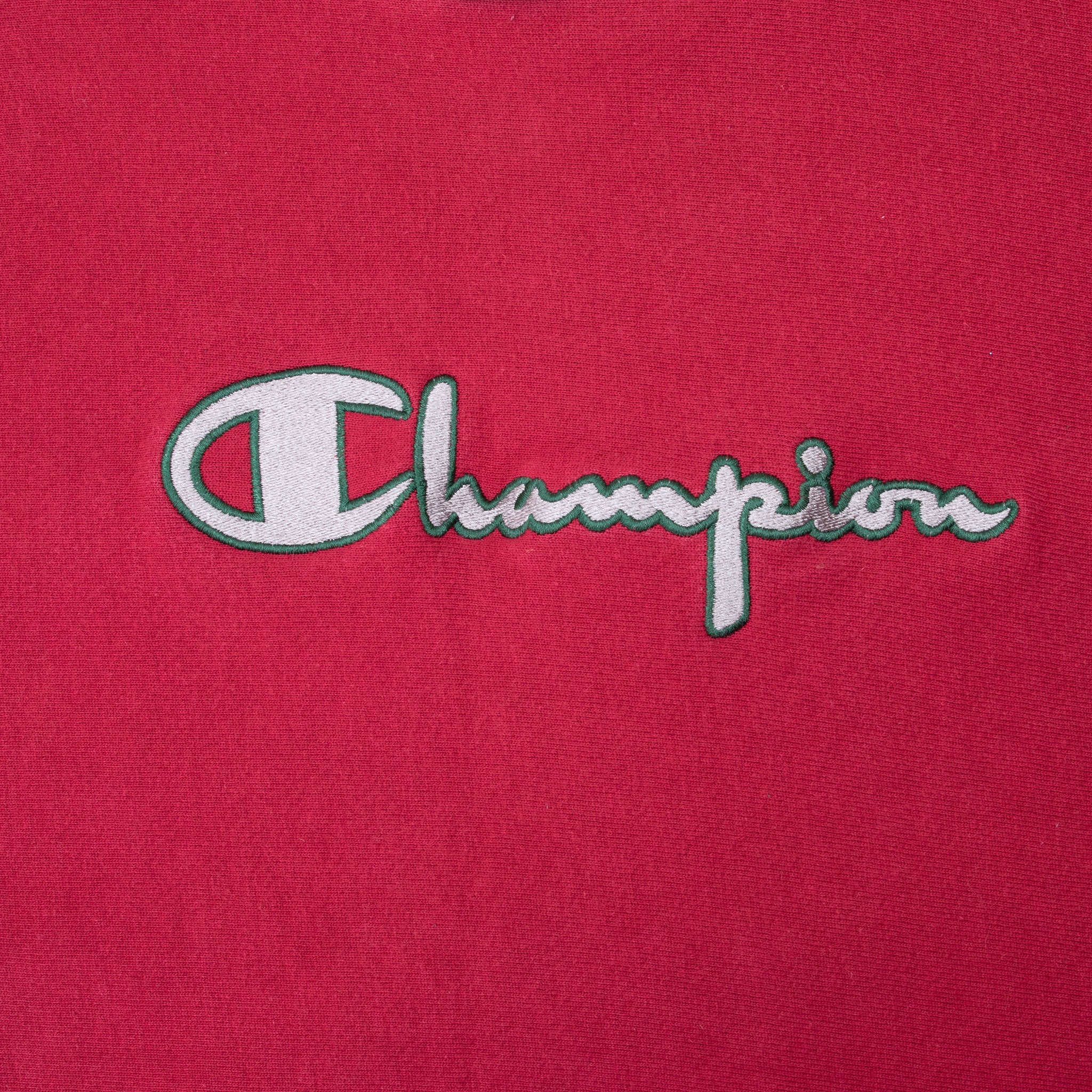 Vintage Champion Reverse Weave Red Embroidered Sweatshirt 1990S Size XL Made In USA