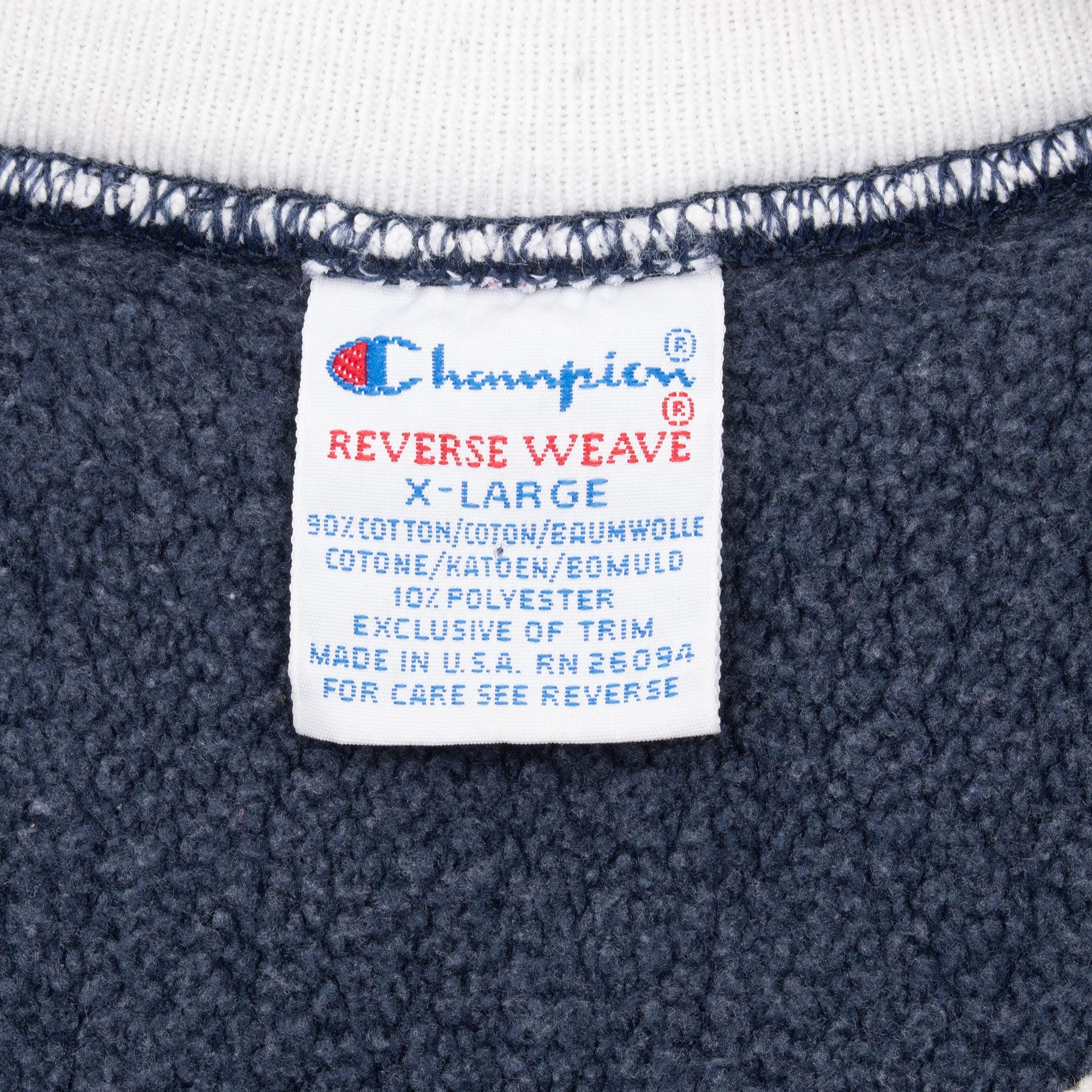 Vintage Champion Reverse Weave Spellout Blue Sweatshirt 1990S Size Large Made In Usa