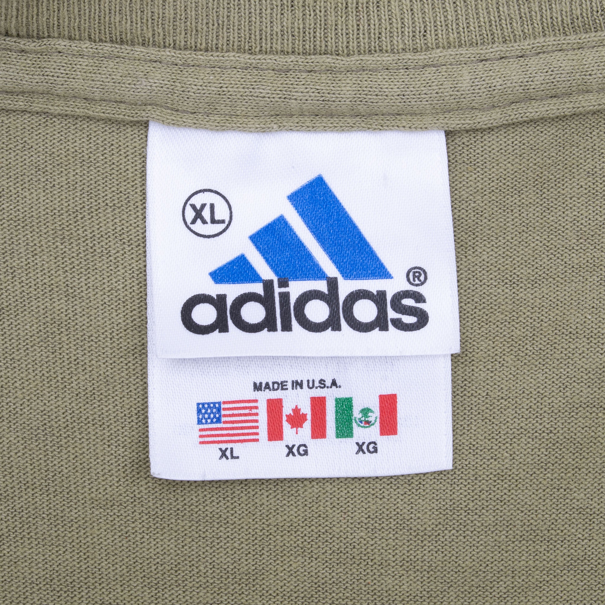 Vintage Adidas Green Pocket Tee Shirt 1990S Size XL Made In Usa