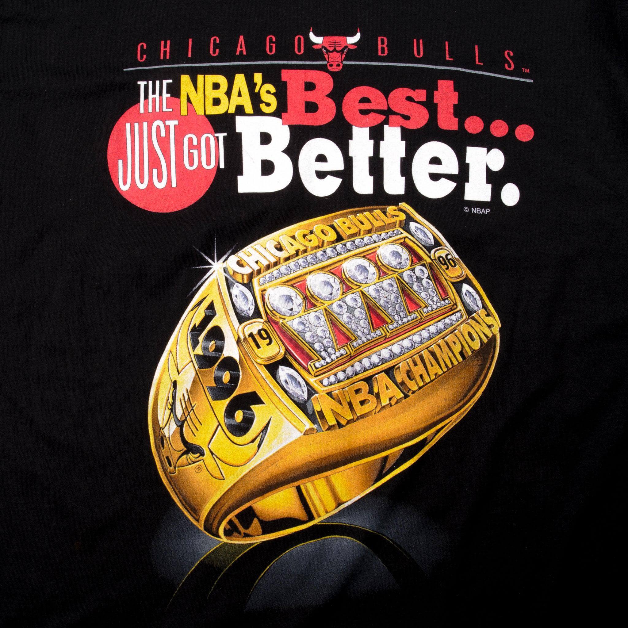 Vintage Dead Stock NBA Chicago Bulls 1996 Champions Tee Shirt Size Large. Made In USA With Single Stitch Sleeves